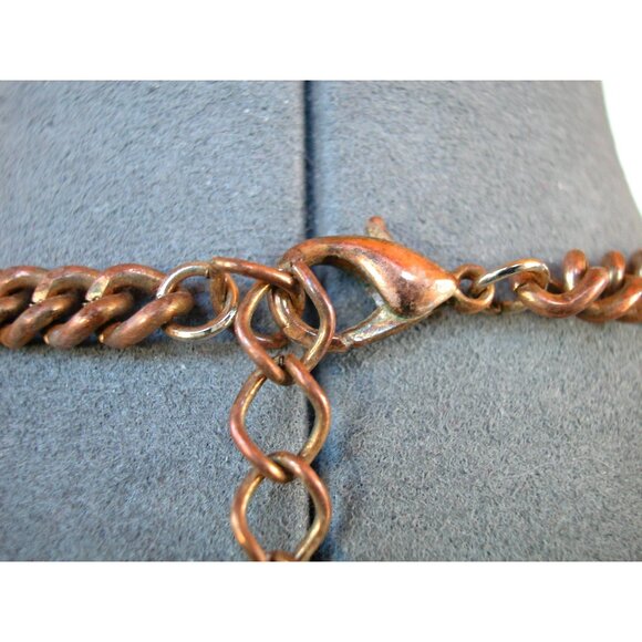 Statement Bib Necklace With Turquoise Color Beads & Rhinestones - Picture 3 of 3